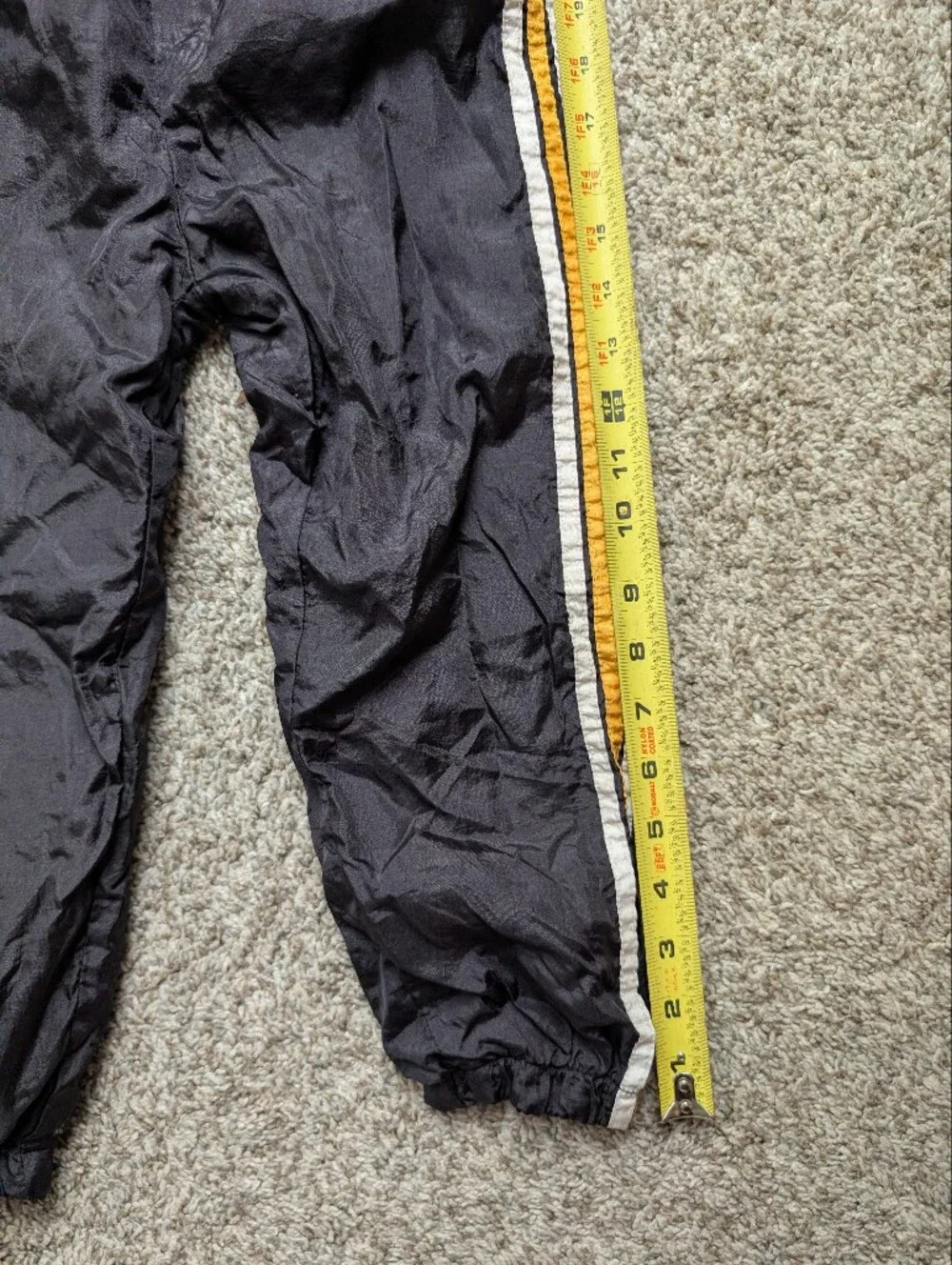 Vtg 90s Kids‎ Black Nylon Track Pants with Yellow & White Stripes 5t Basketball